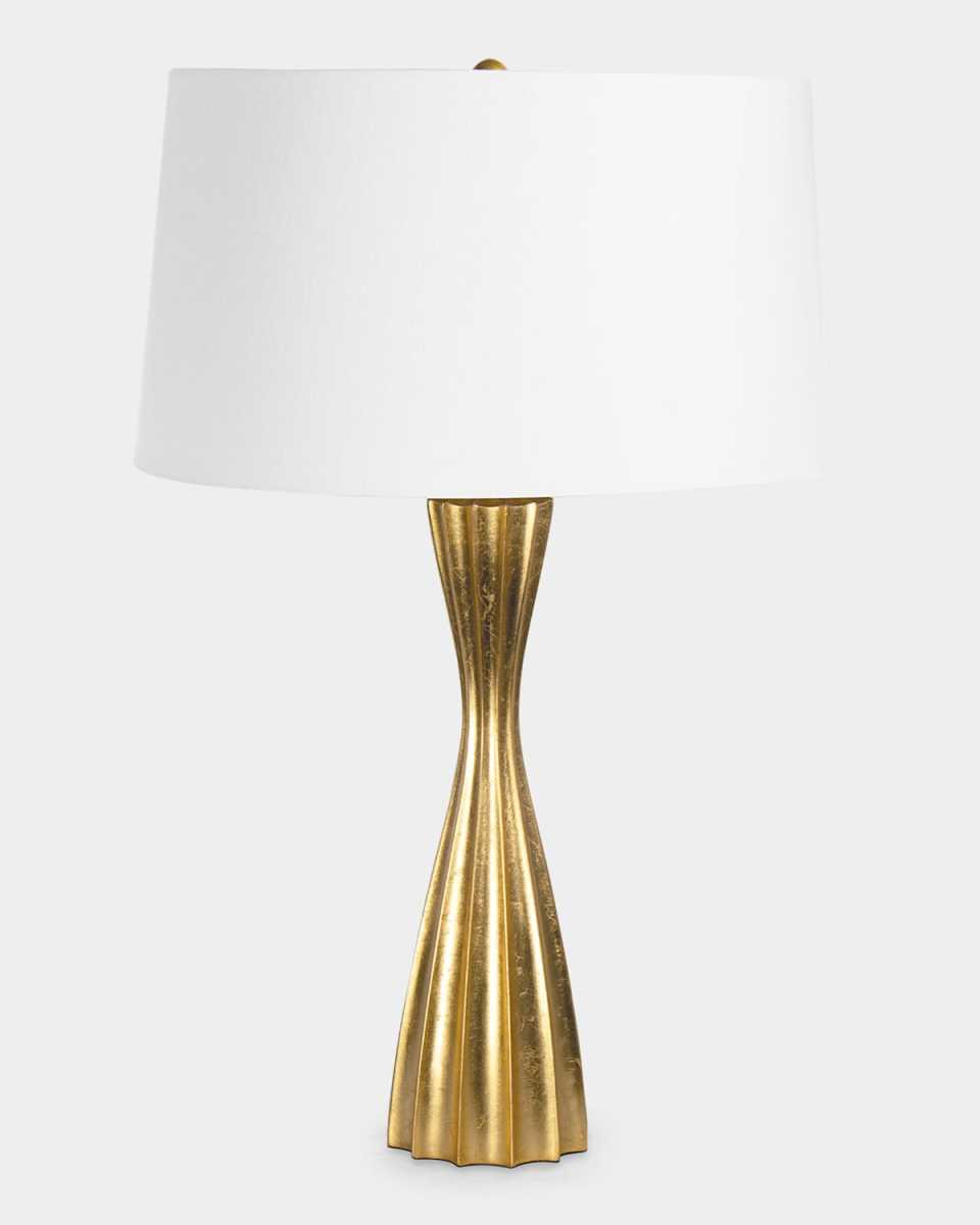 Naomi Resin Table Lamp, Gold Leaf